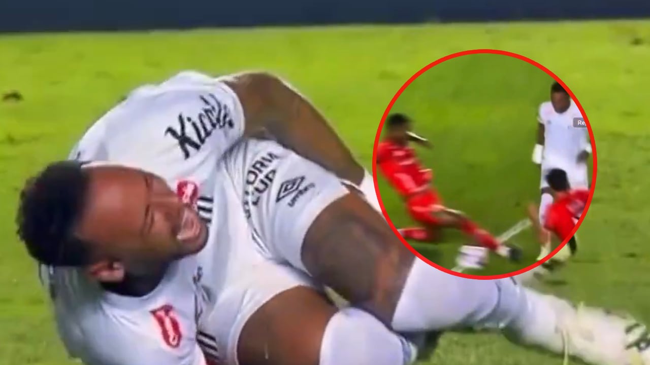 Neymar recibió una fuerte entrada durante su regreso a las canchas con Santos.