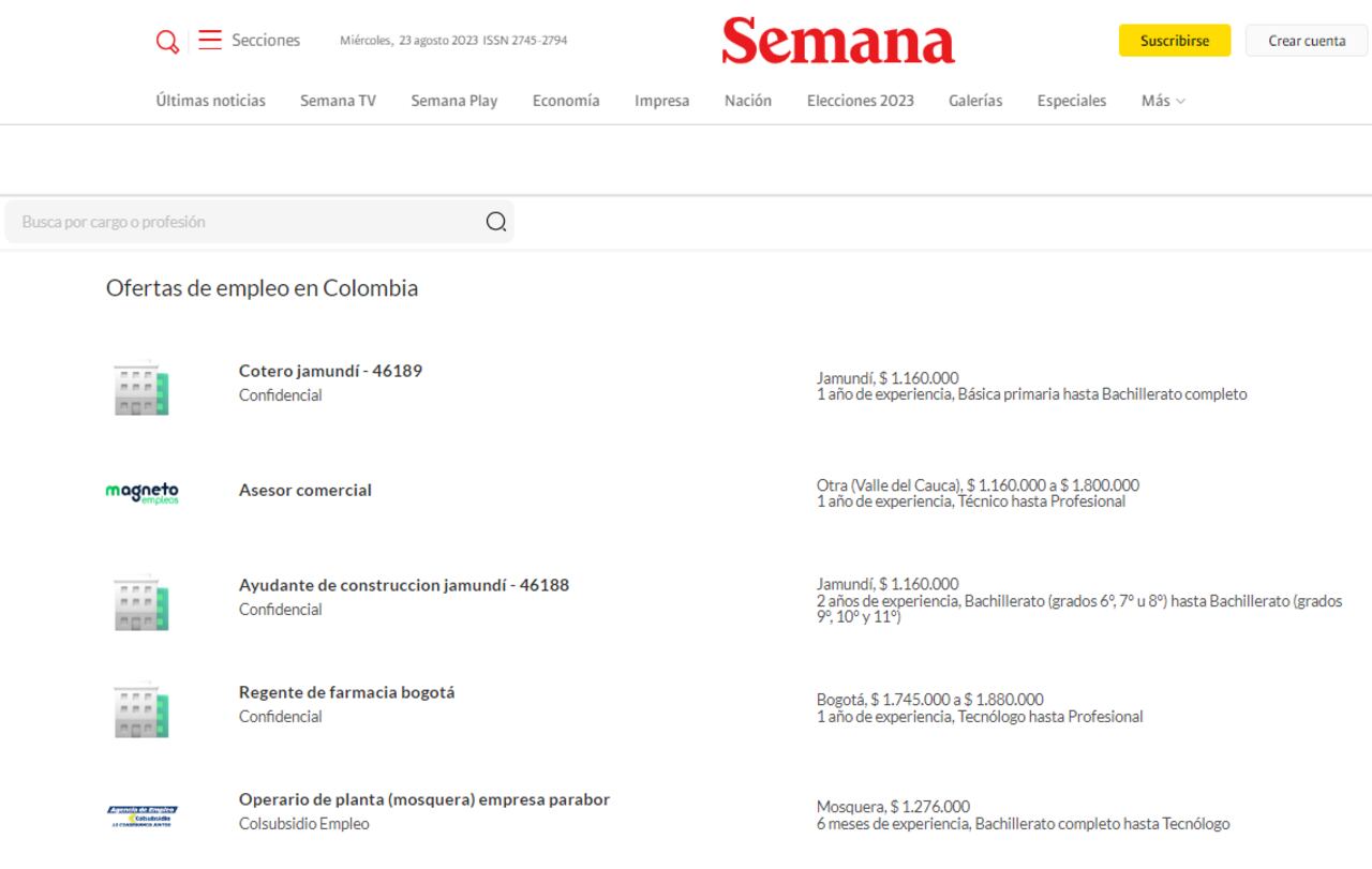 Las ofertas de empleo de Magneto, disponibles en Semana.com.