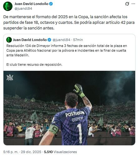 Pantallazo X: @juandl84