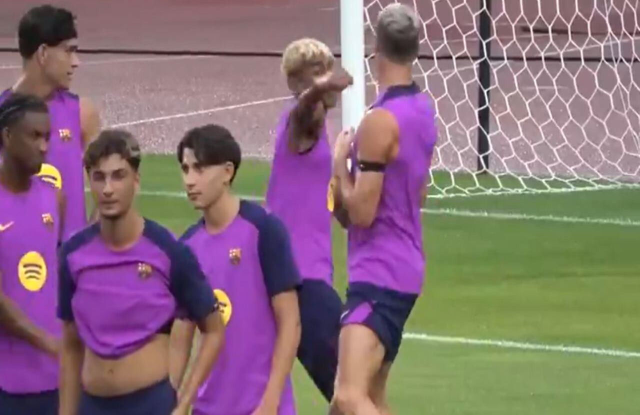 Imagen de lo sucedido en la práctica del Barcelona.