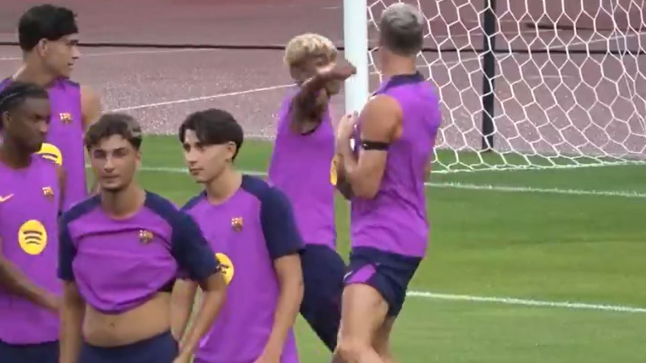 Imagen de lo sucedido en la práctica del Barcelona.