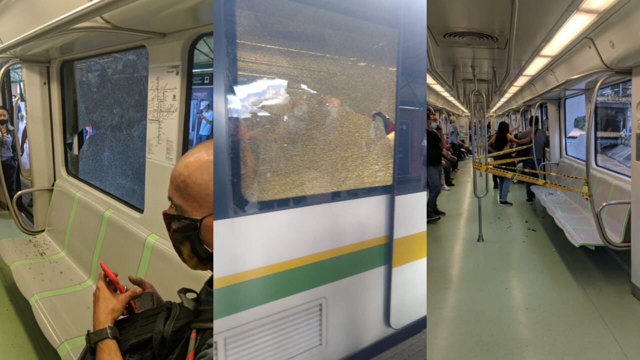 El metro de Medellín fue atacado a piedra al parecer, por piedras que habrían sido lanzadas entre las estaciones Tricentenario y Caribe