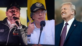 De izquierda a derecha: Abelardo de la Espriella, Gustavo Petro y Donald Trump.