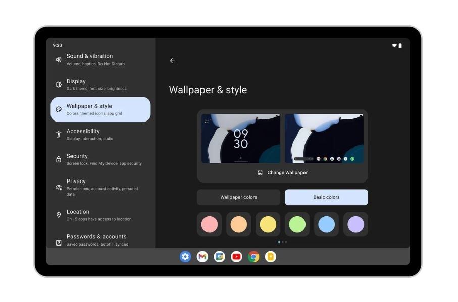 Android 14 retomará la barra multitarea estática para pantallas grandes