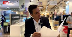 Juan Diego Alvira haciendo las compras presidenciales
