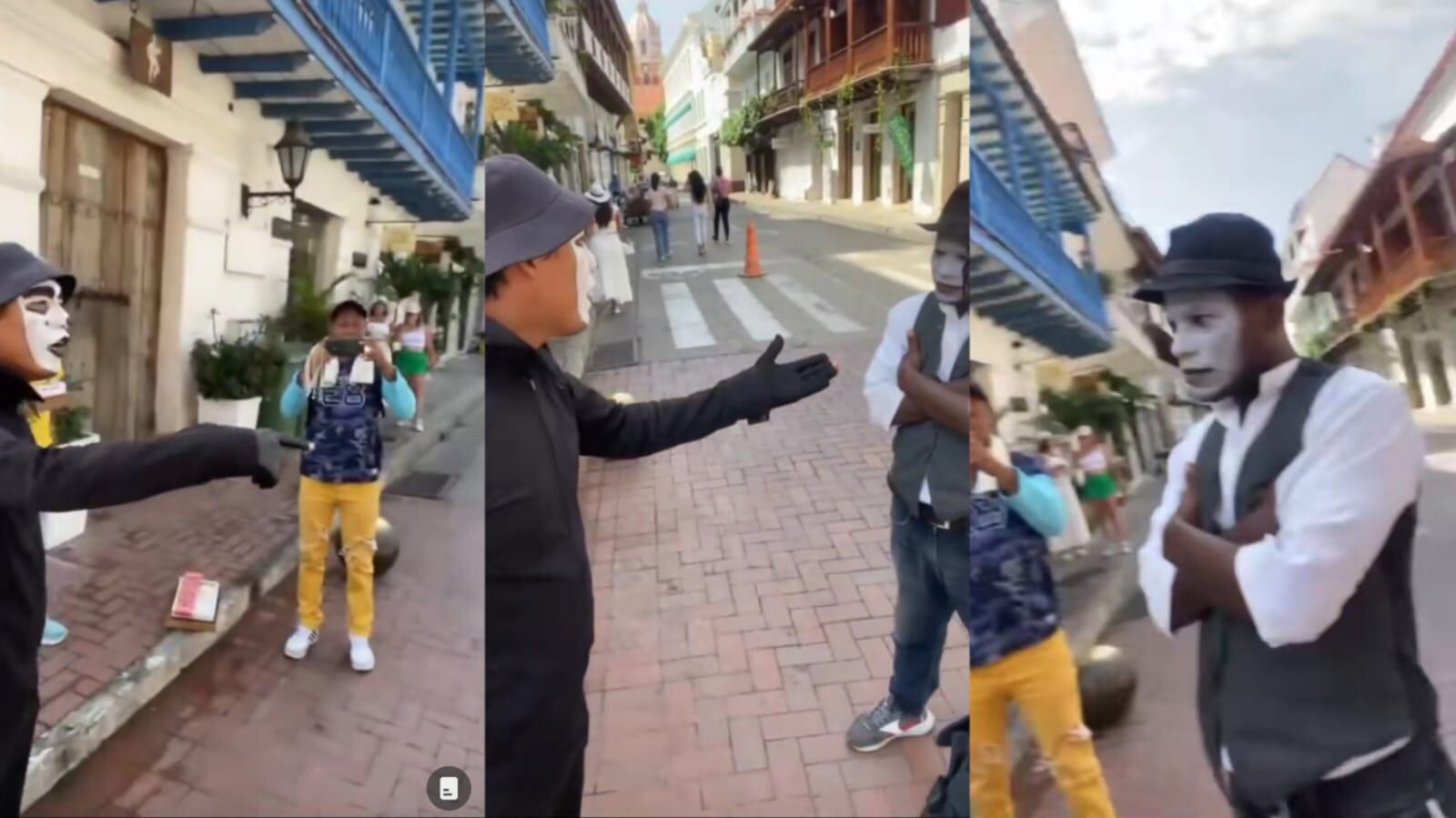 Pelea de mimos en Cartagena