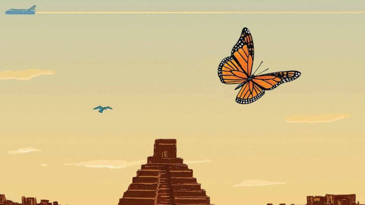 Parte de la ilustración de portada de 'Ruinas', de Peter Kuper.