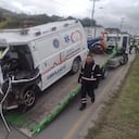 Atención: Choque ente ambulancia y camión causa gigantesco trancón sobre la avenida Boyacá