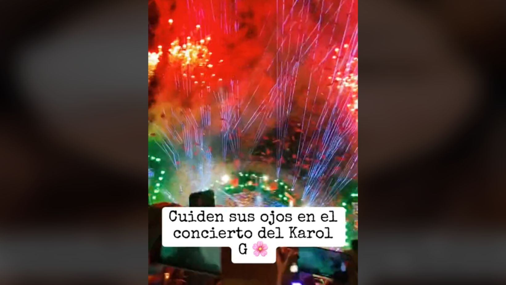 Espectáculo pirotécnico en el que resultó lesionada una seguidora
Captura de pantalla TikTok @ maylisalvatierra6