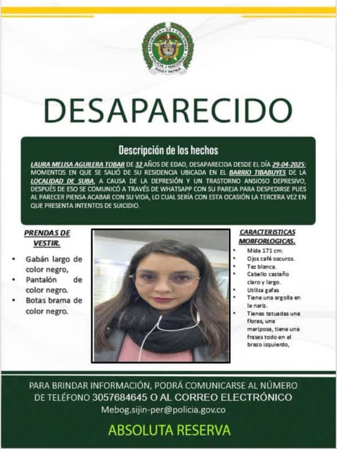 La joven se encuentra desaparecida desde el pasado 29 de abril.