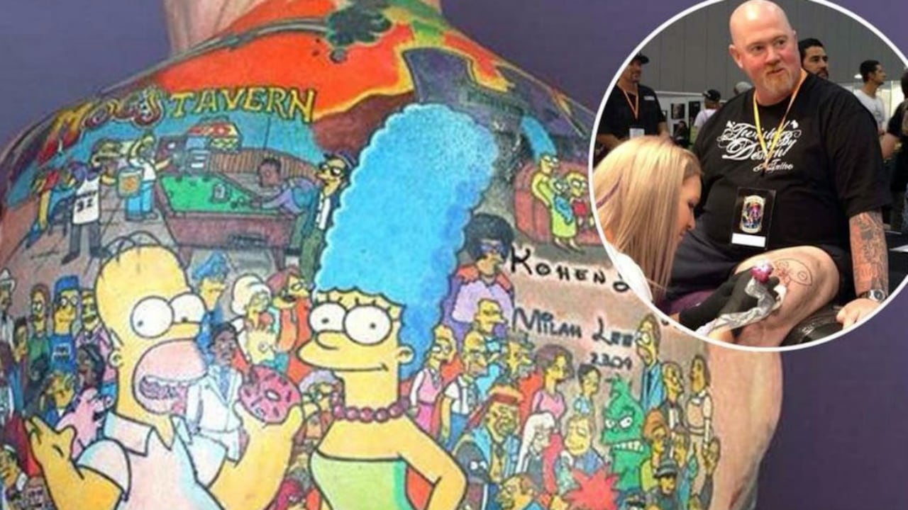 Michael Baxter quiere tener el mayor número de tatuajes de dibujos animados.