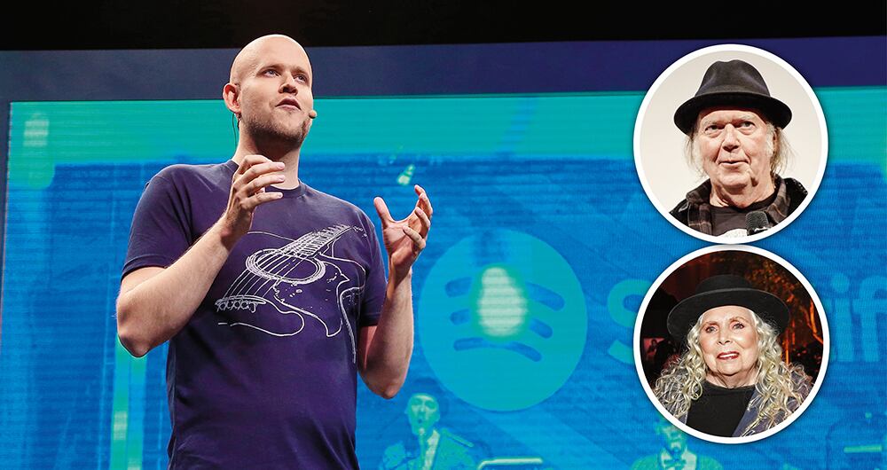 Spotify promueve información falsa sobre las vacunas.