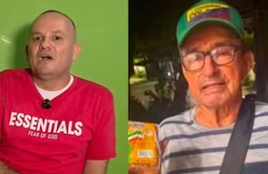 Profesor Franklin Gamboa Tabares y do Luis Felipe, vendedor de panela.