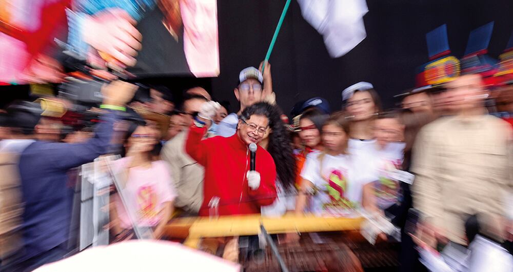Gustavo Petro en las manifestaciones del 1 de mayo.