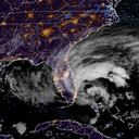 Imagen satelital de la llegada del huracán Nicole a Estados Unidos