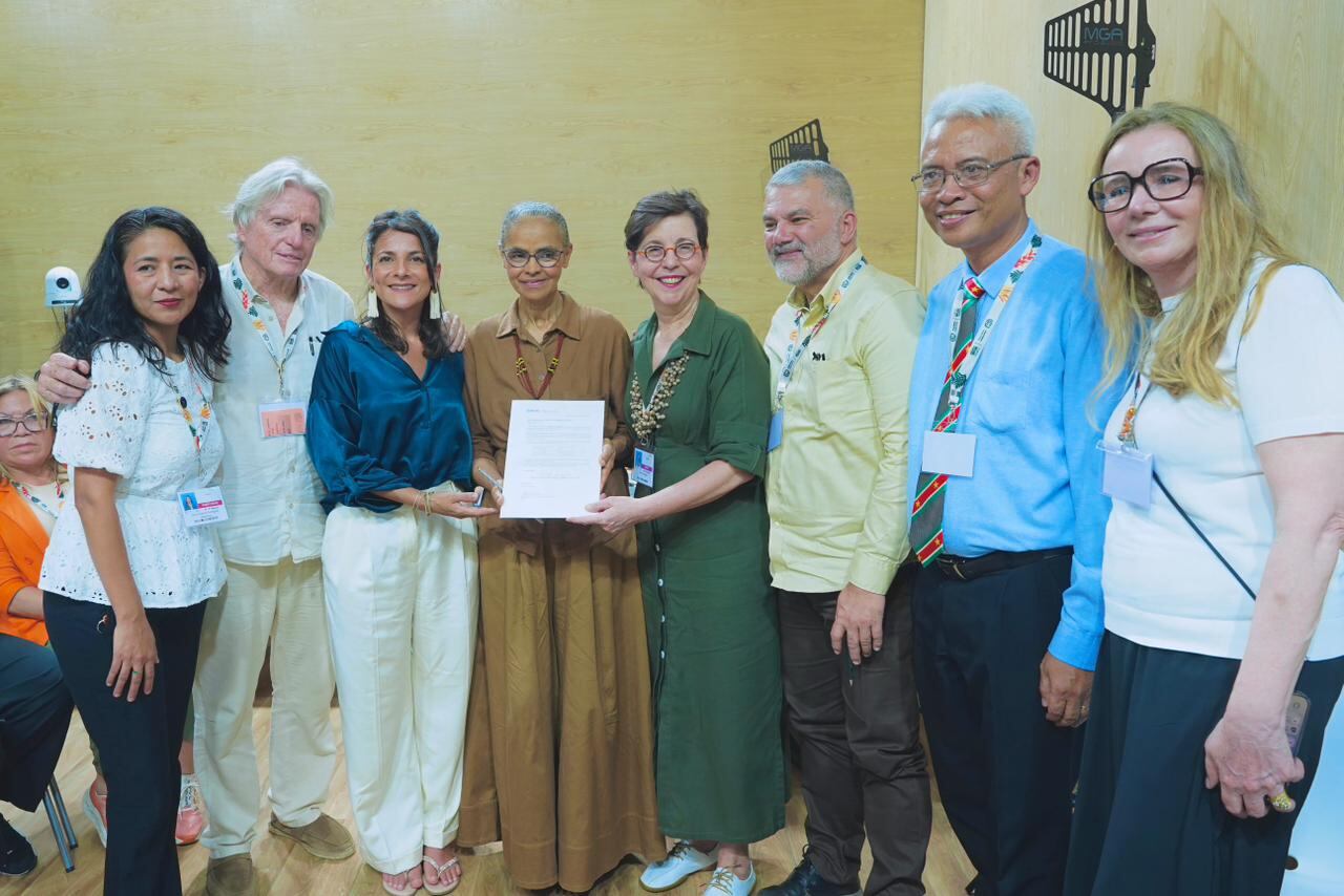 Ministra de Ambiente encargada, Irene Vélez, en anuncios sobre la Amazonía en Brasil.