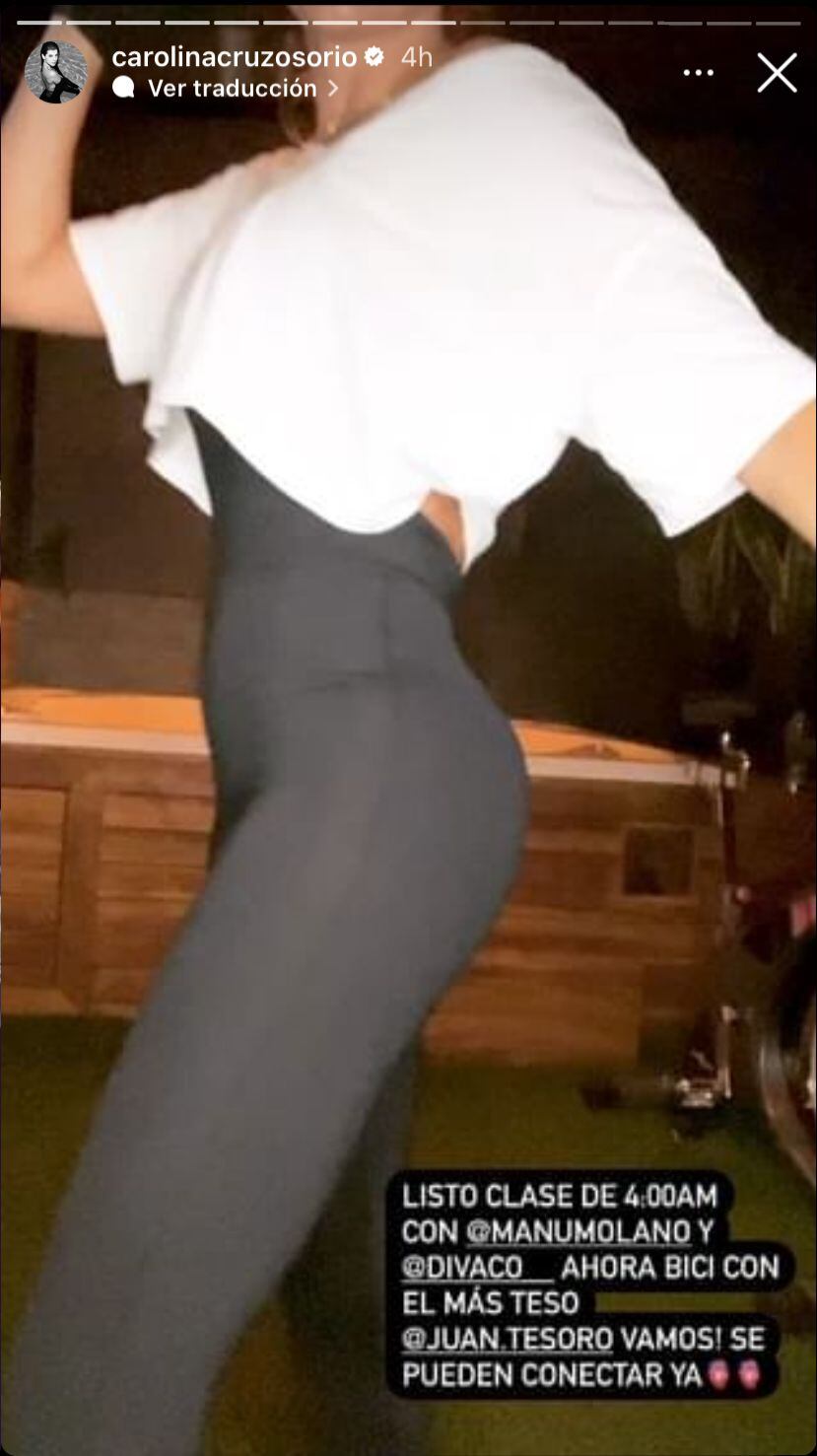 La colombiana modeló su figura en medio de una rutina de ejercicios.