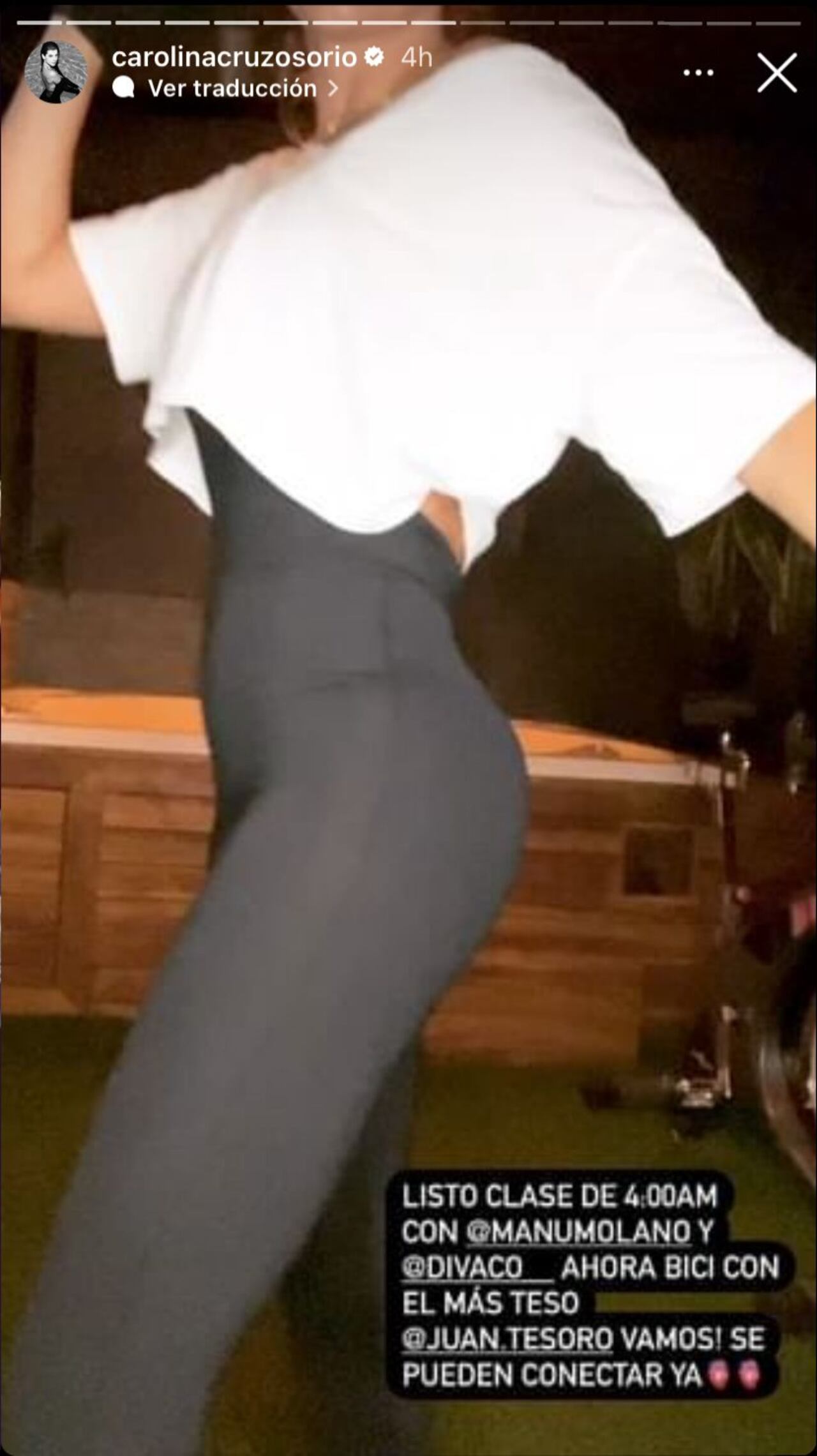 La colombiana modeló su figura en medio de una rutina de ejercicios.