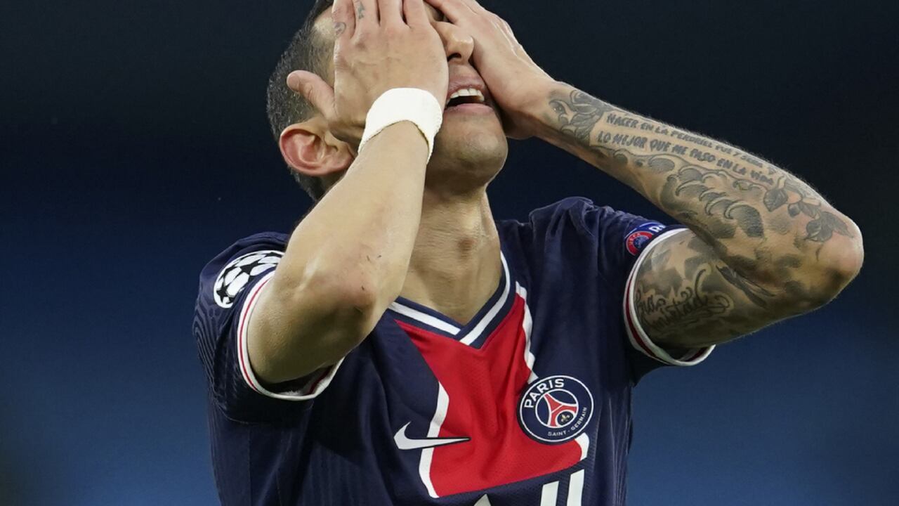 Ángel Di María tras su expulsión ante el Manchester City