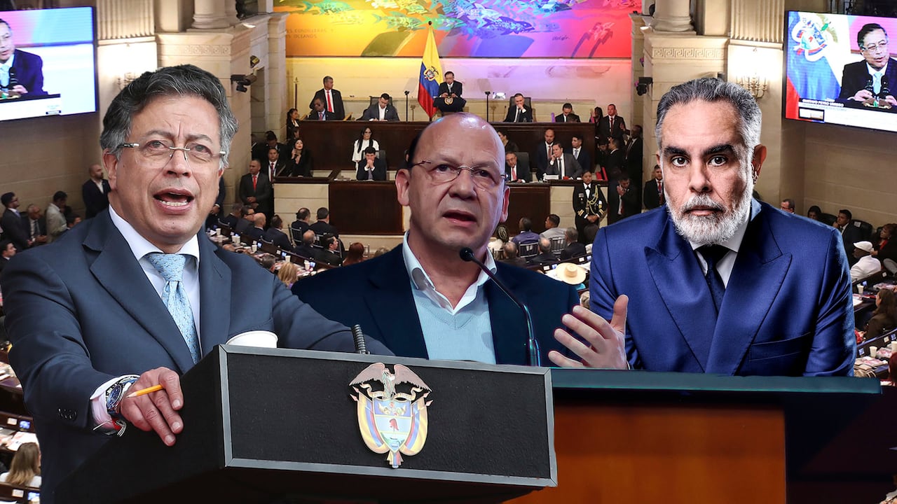 Presidente Gustavo Petro; ministro de Hacienda, Germán Ávila, y ministro del Interior, Armando Benedetti.