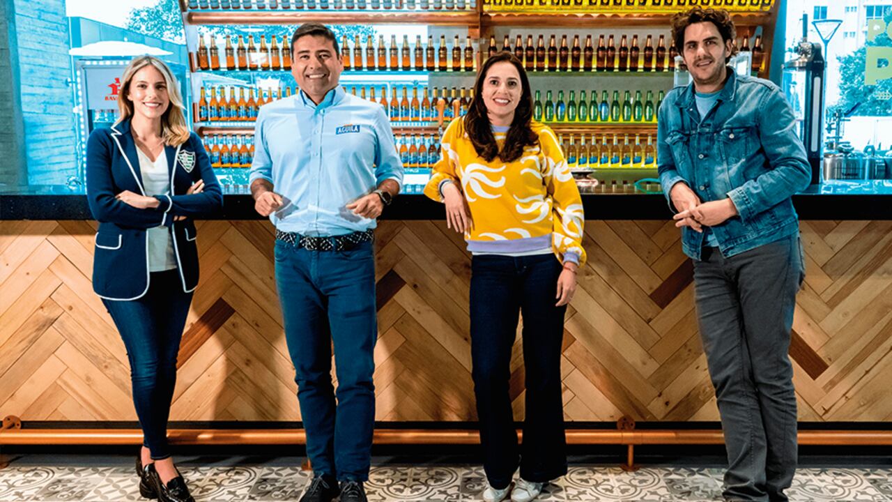 De izquierda a derecha: Samira Fadul, vicepresidenta de Asuntos Corporativos; Sergio Rincón, presidente de Bavaria; Angélica Alvarado, vicepresidenta de Bebidas No Alcohólicas, y Álvaro de Luna, vicepresidente de Mercadeo.