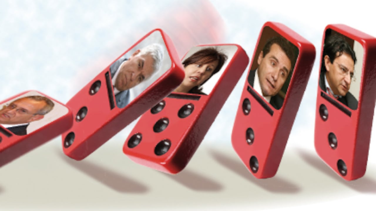 Los confesos del DAS, la 'Mata Hari' Alba Luz Flórez Gelves, Martha Leal, Jorge Lago y Fernando Tabares, y los implicados, la ex directora del DAS María del Pilar Hurtado, el exsecretario general de la Casa de Nariño Bernardo Moreno y el ex secretario jurídico de la Presidencia Edmundo del Castillo.