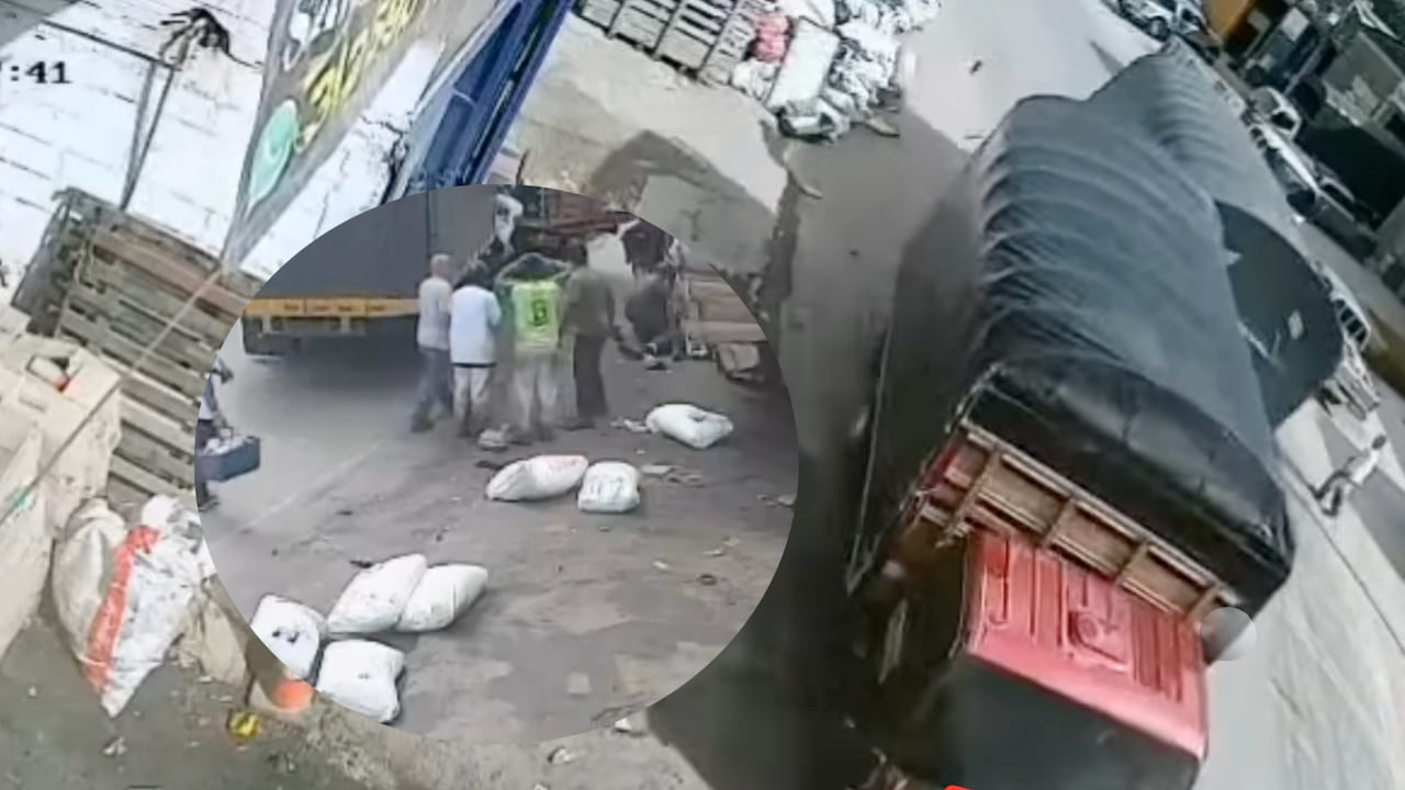 Momentos previo al choque de camiones en Santa Rosa de Osos, Antioquia la tarde del jueves 15 de octubre