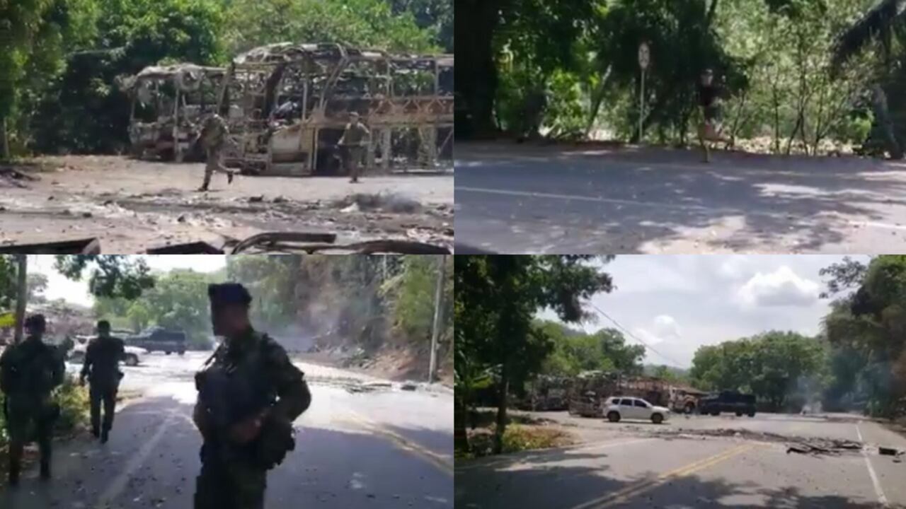 Enfrentamientos en el Bajo Cauca antioqueño este 20 de marzo.