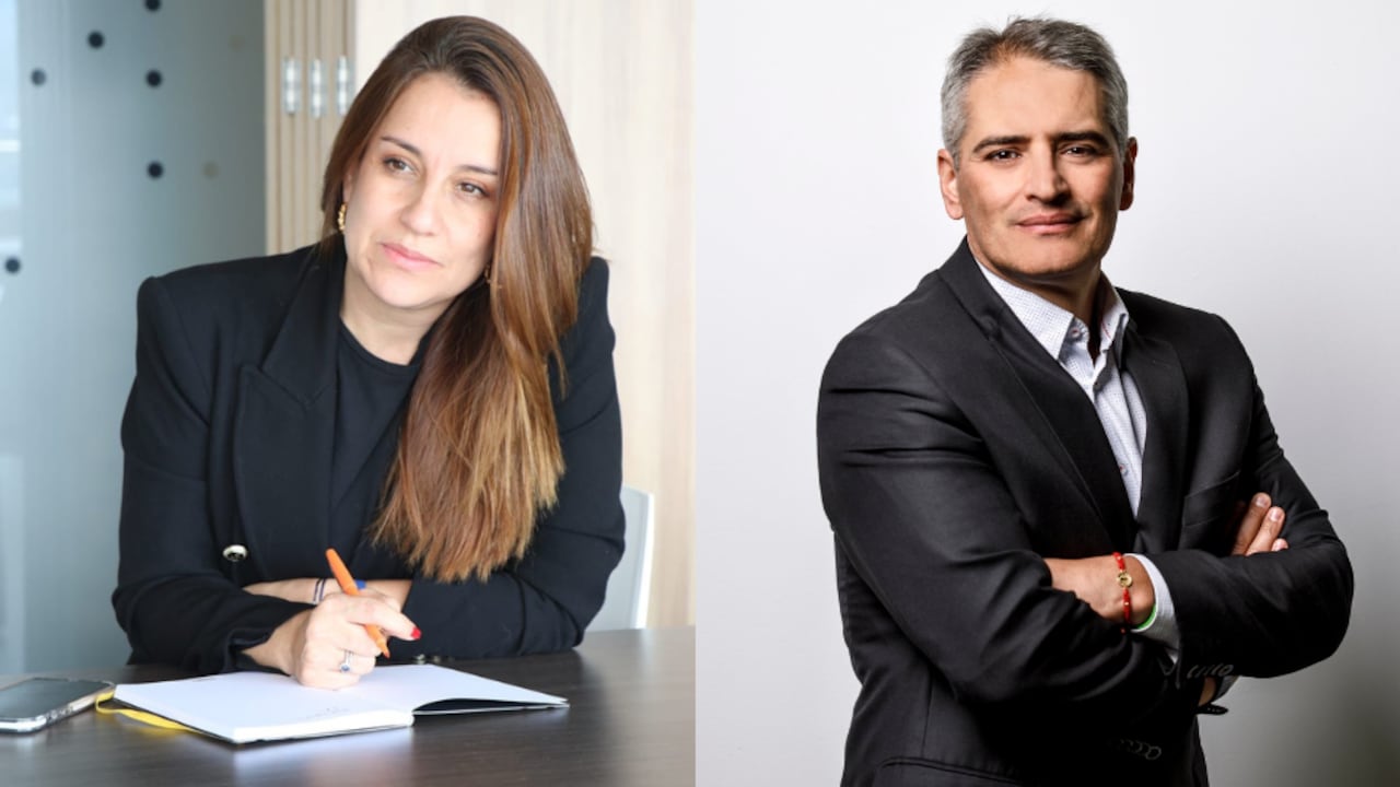 Lina Cuartas, secretaria Privada de Antioquia, y el gobernador Andrés Julián Rendón.