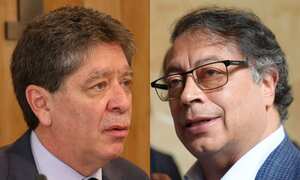 El presidente de la Andi Bruce Mac Master y el mandatario colombiano Gustavo Petro.