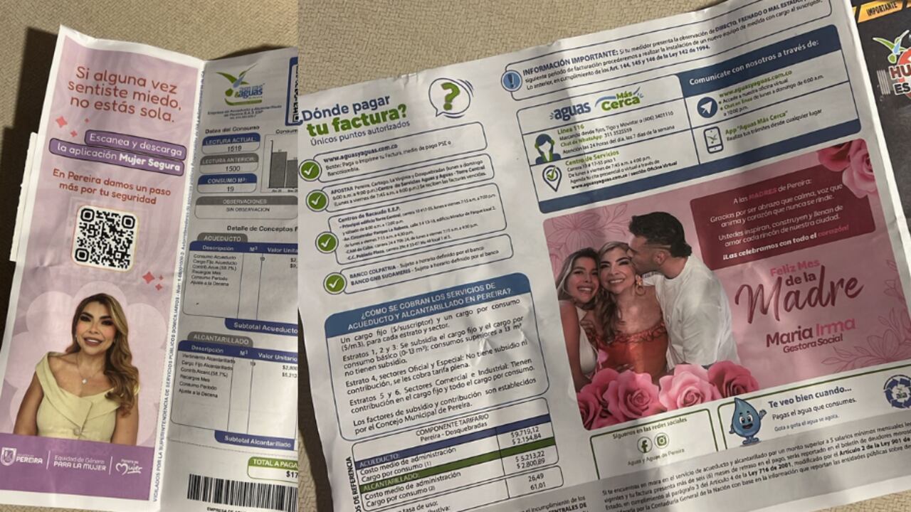 Polémicas fotos de la primera dama de Pereira en el recibido de agua.