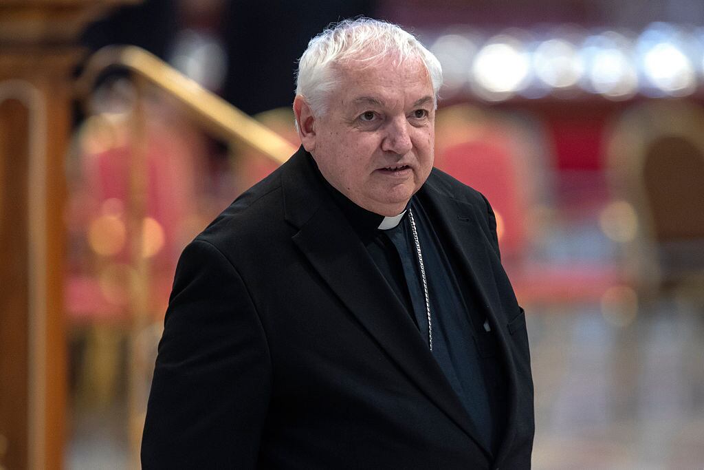 VATICAN CITY, VATICAN - 2025/04/30: Cardinal Jean-Marc Aveline arrives for a mass on the fifth day of the "Novendiali," nine days of mourning for late Pope Francis, in St. Peter's basilica at the Vatican As the Vatican observes the Novendiali, a traditional nine-day mourning period for the late Pope Francis, clergy and faithful gather each day in St. Peter's Basilica to offer prayers and celebrate his legacy. (Photo by Maria Grazia Picciarella/SOPA Images/LightRocket via Getty Images)