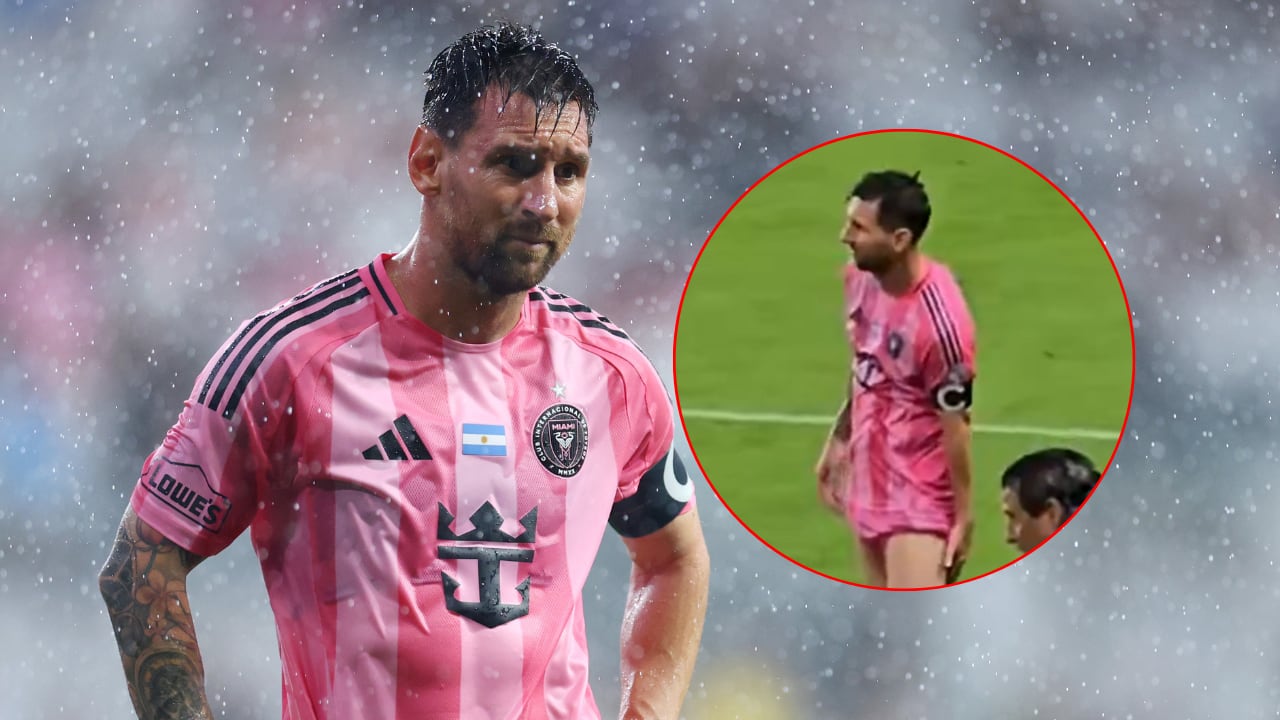 Lionel Messi, de Inter Miami. Momento justo en que sintió una lesión.