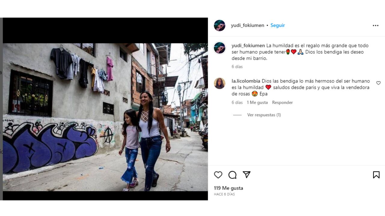Publicación de Instagram en la que Marta Correa recuerda su papel en 'La vendedora de rosas'.