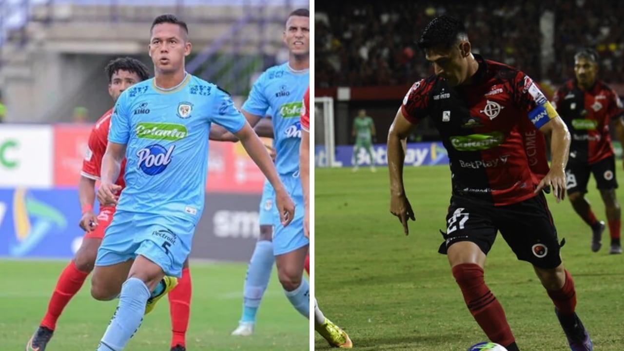 Jaguares (izq.) y Cúcuta Deportivo (der.), los dos equipos que buscan salvarse del descenso en Liga BetPlay 2026.