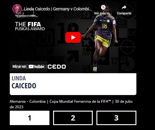 Voto por Linda Caicedo para el Premio Puskás.