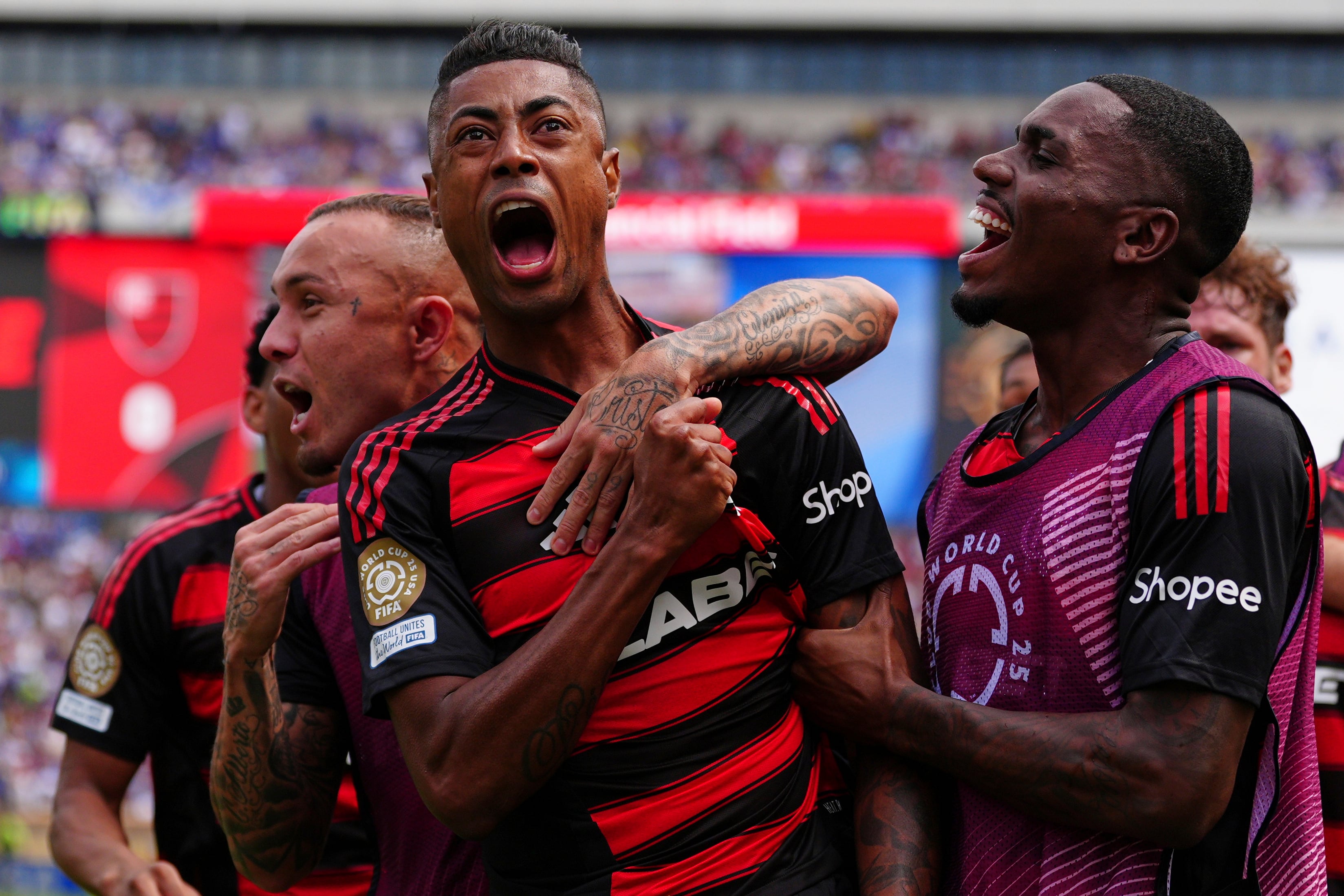 Flamengo celebra en el Mundial de Clubes 2025.