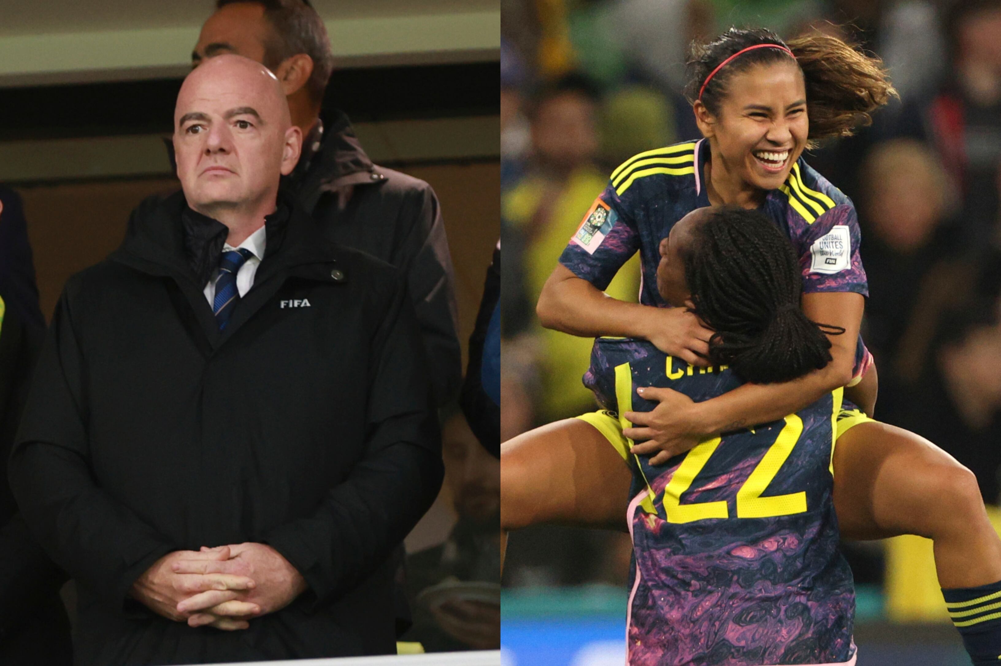 Gianni Infantino observó el duelo entre Colombia y Jamaica.