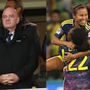 Gianni Infantino observó el duelo entre Colombia y Jamaica.