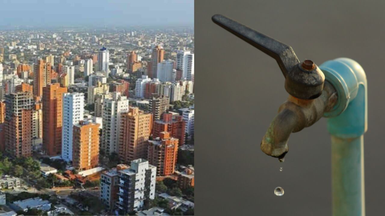 Cortes de agua en Barranquilla.