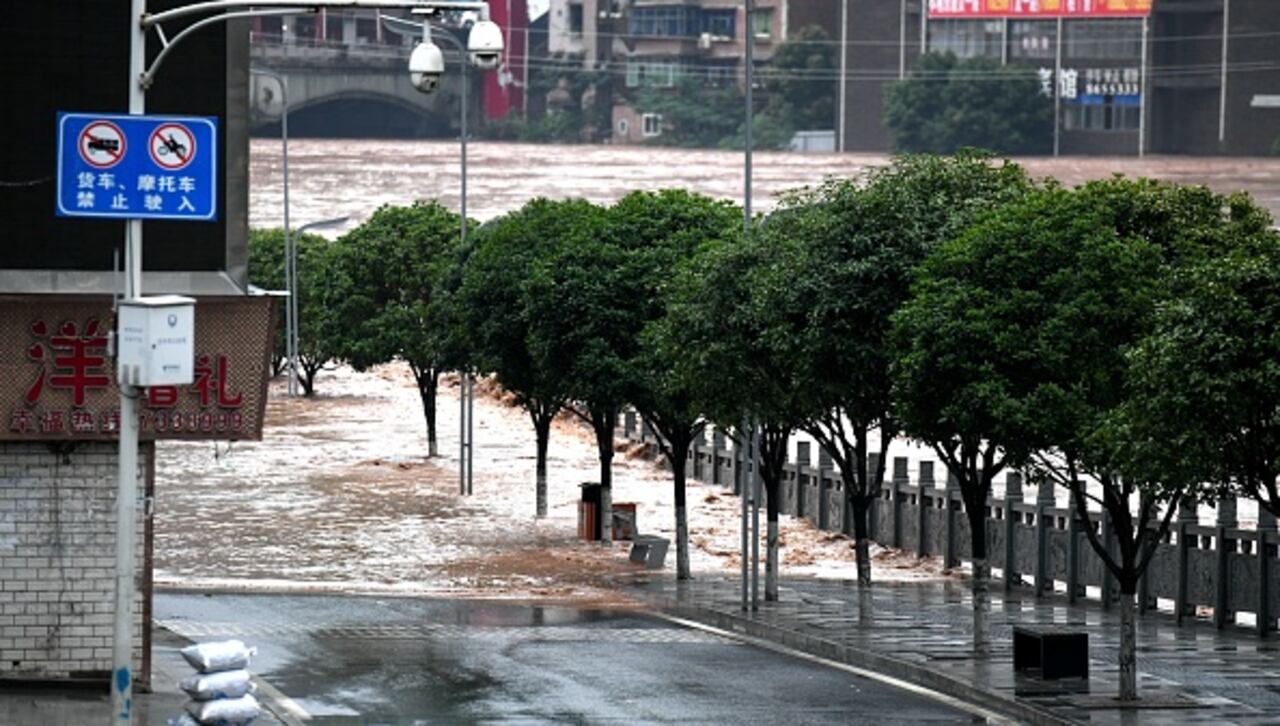 Inundaciones en la ciudad de Bazhong, provincia de Sichuan, en 2021.