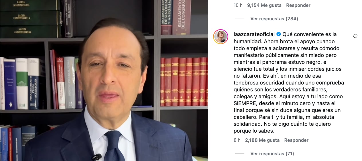 Alejandra Azcárate y más personalidades mostraron su apoyo hacia Jorge Alfredo Vargas.