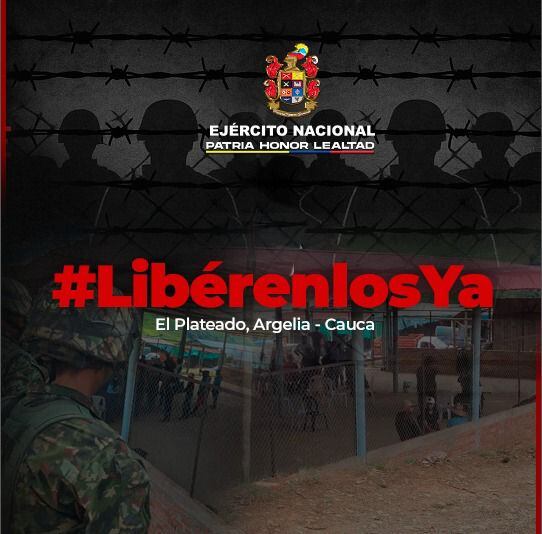 El gobierno Nacional, a través de su ministro de Defensa, rechazó la retención o secuestro de 57 militares en la zona rural del municipio de Argelia, Cauca.