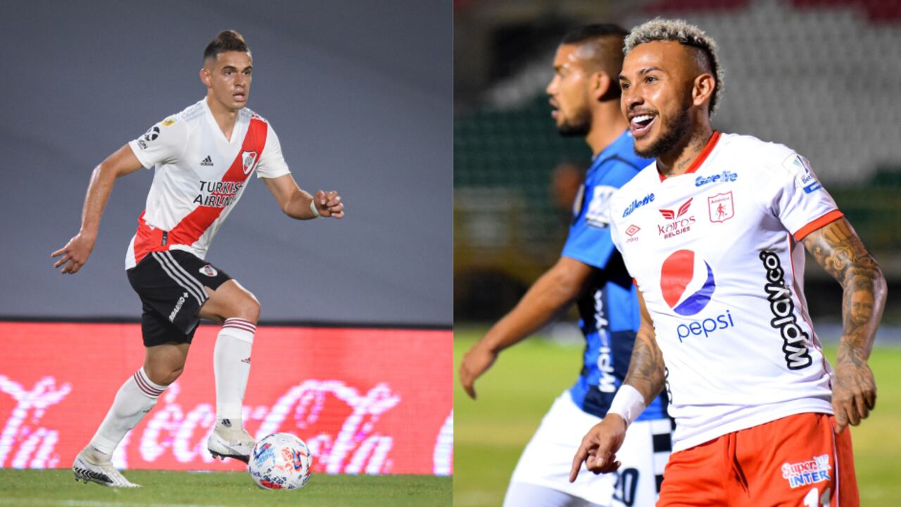 Rafael Santos Borré y Duván Vergara. Foto: Getty Images / Marcelo Endelli y Prensa Dimayor.