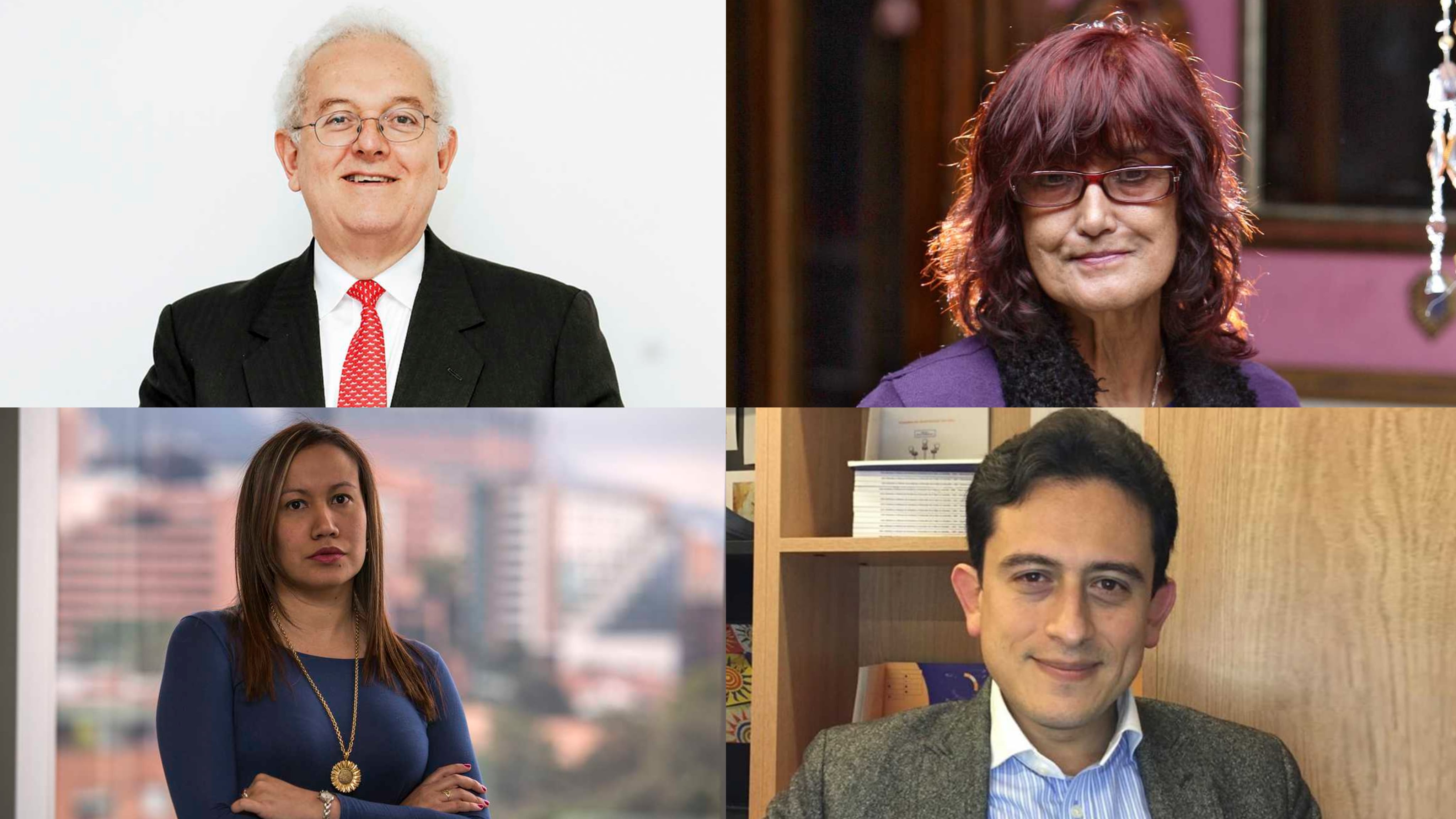 Jose Antonio Ocampo, ministro de Hacienda; Patricia Ariza, ministra de Cultura; Carolina Corcho, ministra de Salud, y Luis Carlos Reyes, director de la Dian