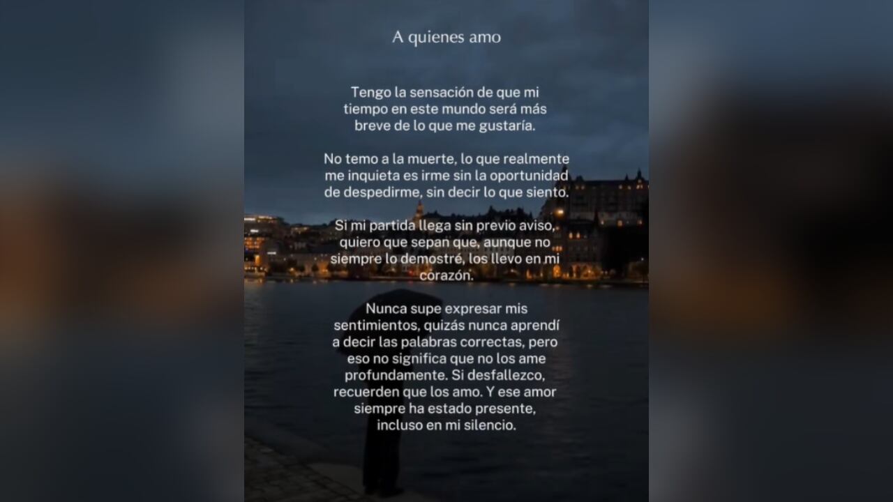 Este fue uno de los mensajes que compartió el joven poco antes de su desaparición.