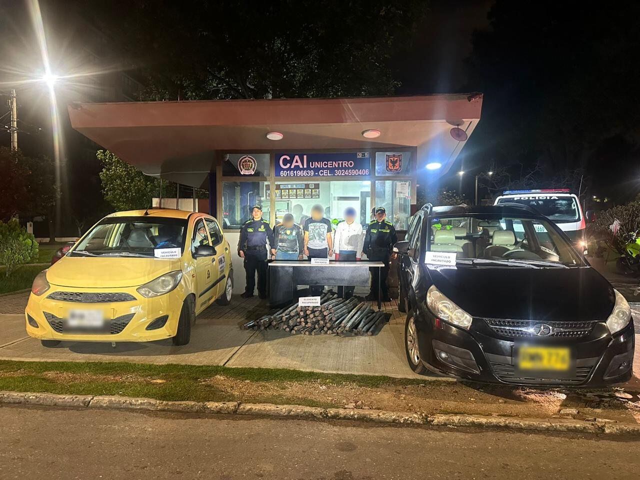 Los tres capturados en Usaquén.