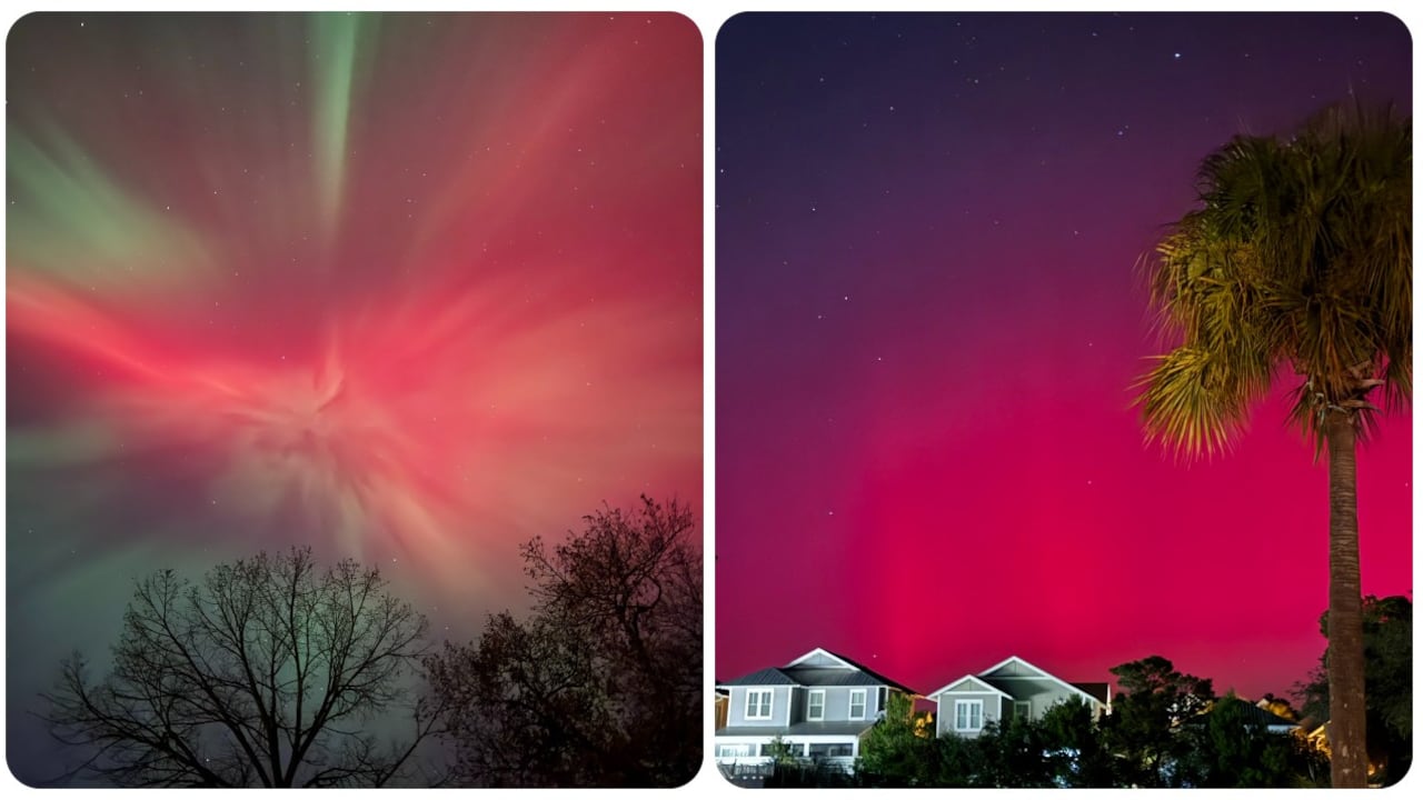 Miles de personas en EE. UU. reportaron los cielos iluminados con potentes colores.