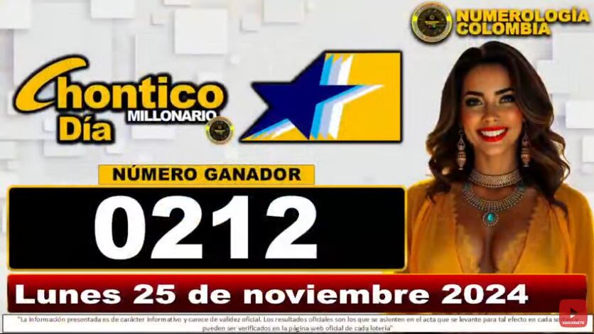 Resultado Chontico Día 26 de noviembre 2024 |  Foto: Captura de pantalla YouTube Chontico Día 26 de noviembre