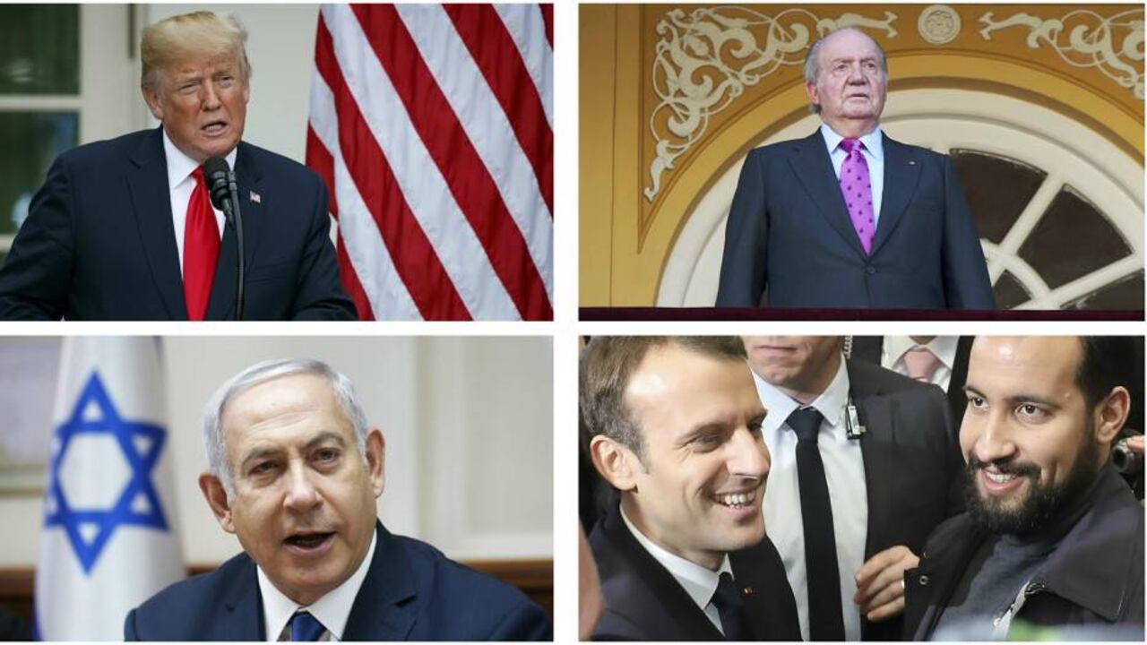 Donald Trump, el rey Juan Carlos I, Benjamín Netanyahu y Emmanuel Macron protagonizaron las noticias internacionales de la semana.